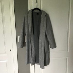 Gray Zara Longline Coat in Size Large